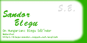 sandor blegu business card